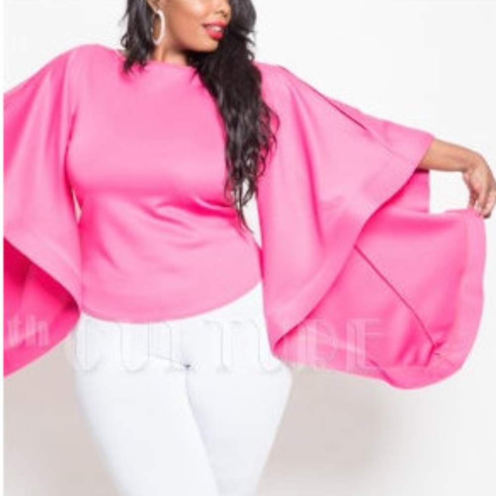 Plus Black Kimono Sleeve Fashion Top Blouse - Picture 3 of 8